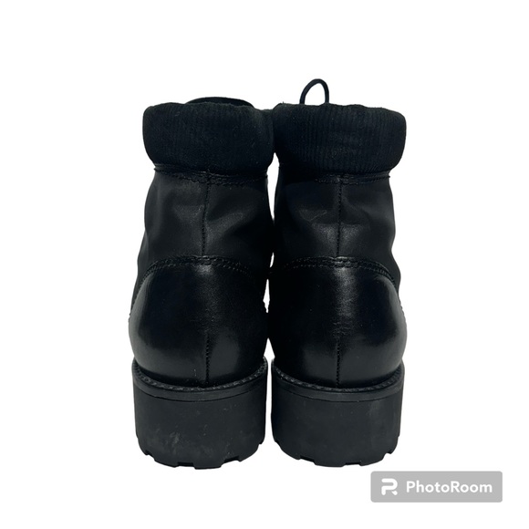 ENZO ANGIOLINI Black Leather Ankle Booties Women's Lace Ups - Picture 4 of 10